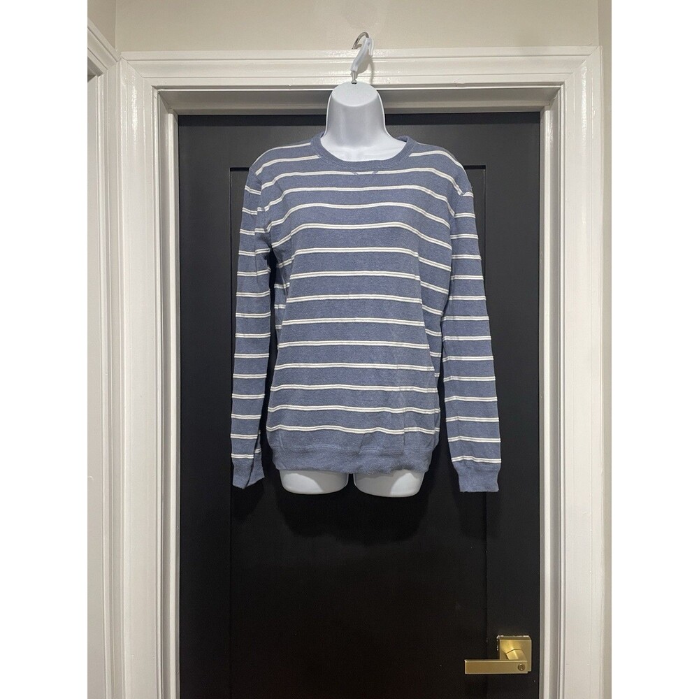 Vince Sweater Womens XLarge Blue White Stripe‎ Crew Neck Cotton Nautical Coastal